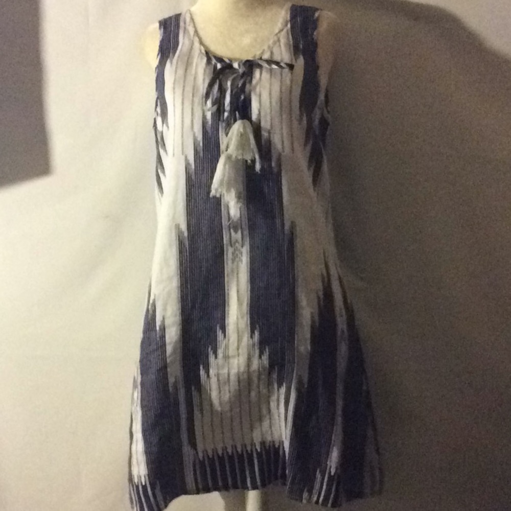 Cinthia Rowley white & blue summer linen dress # 4